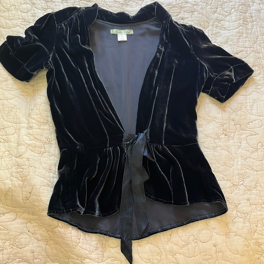 Midnight blue velour top